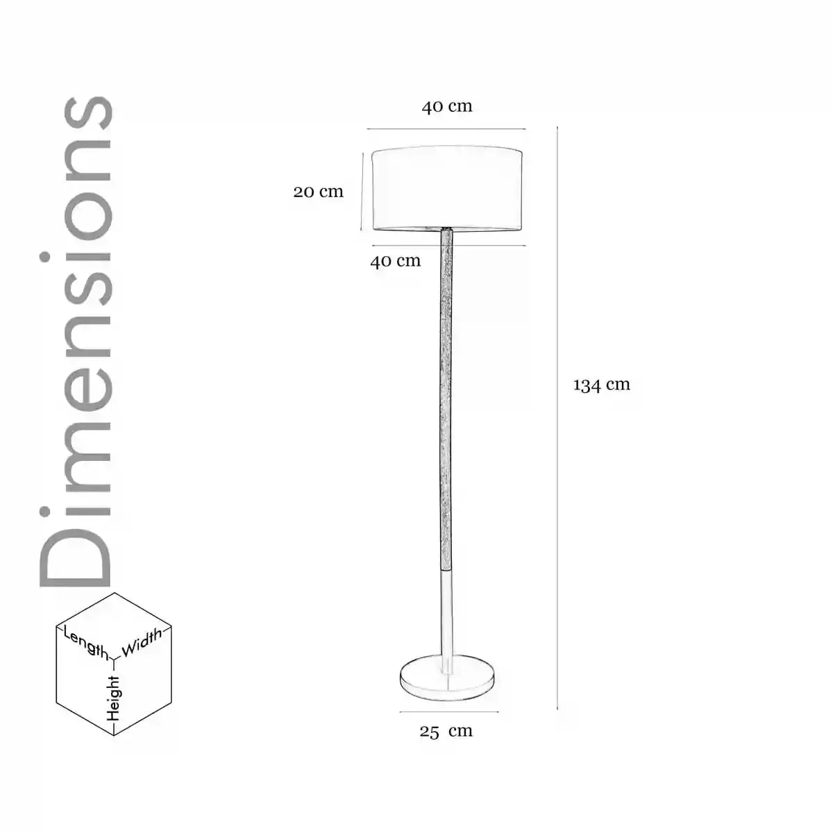 UNICOR Fusion Floor Lamp With White Cotton Shade