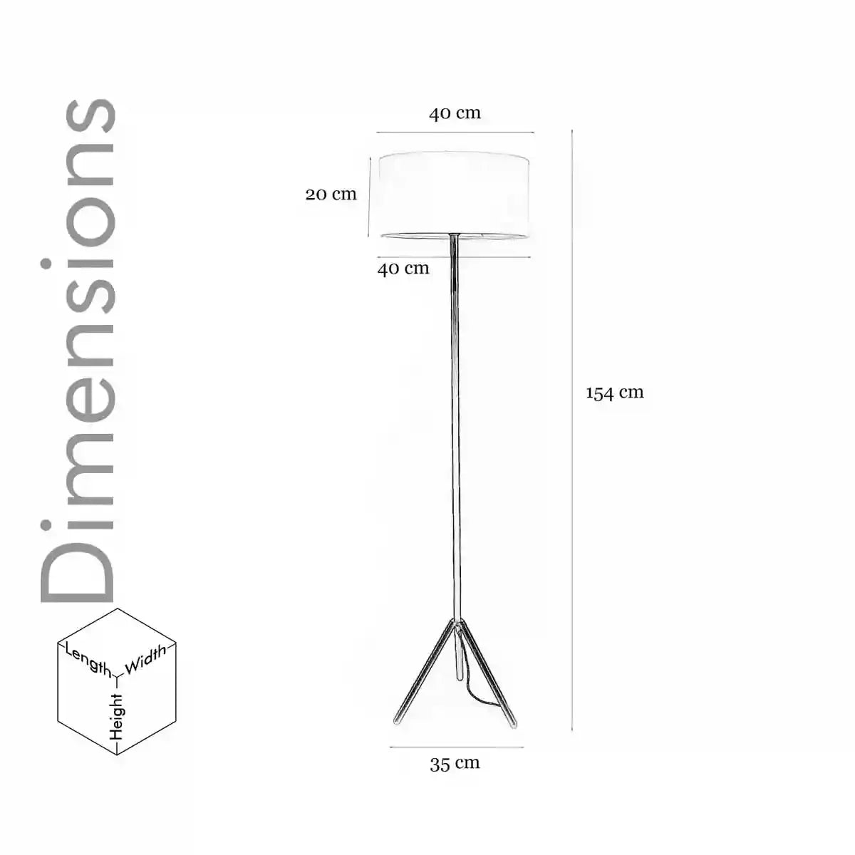 MIZUKO Matte Black and Copper Floor Lamp With Off White Cotton Shade