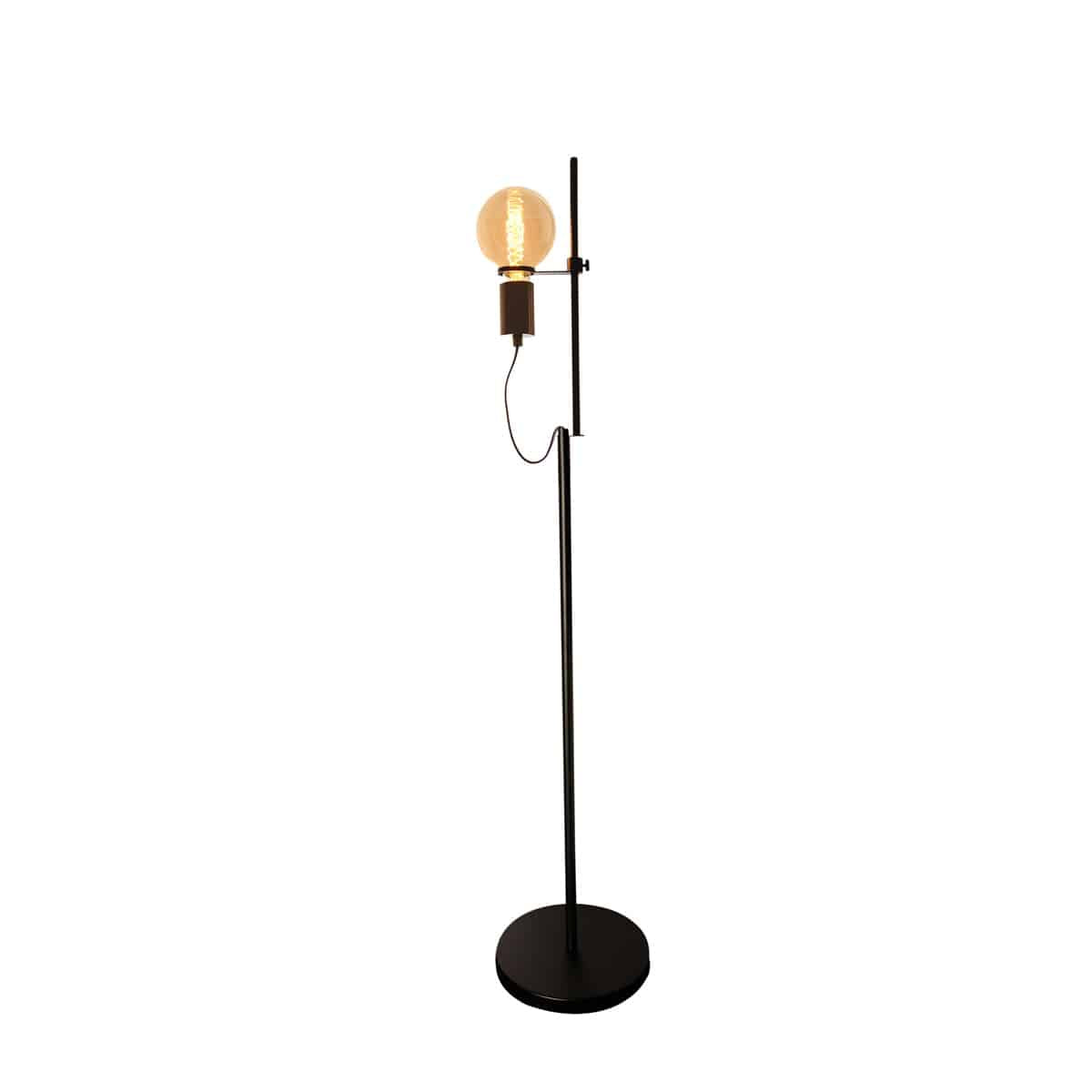 MALCOLM Adjustable Matte Black Floor Lamp