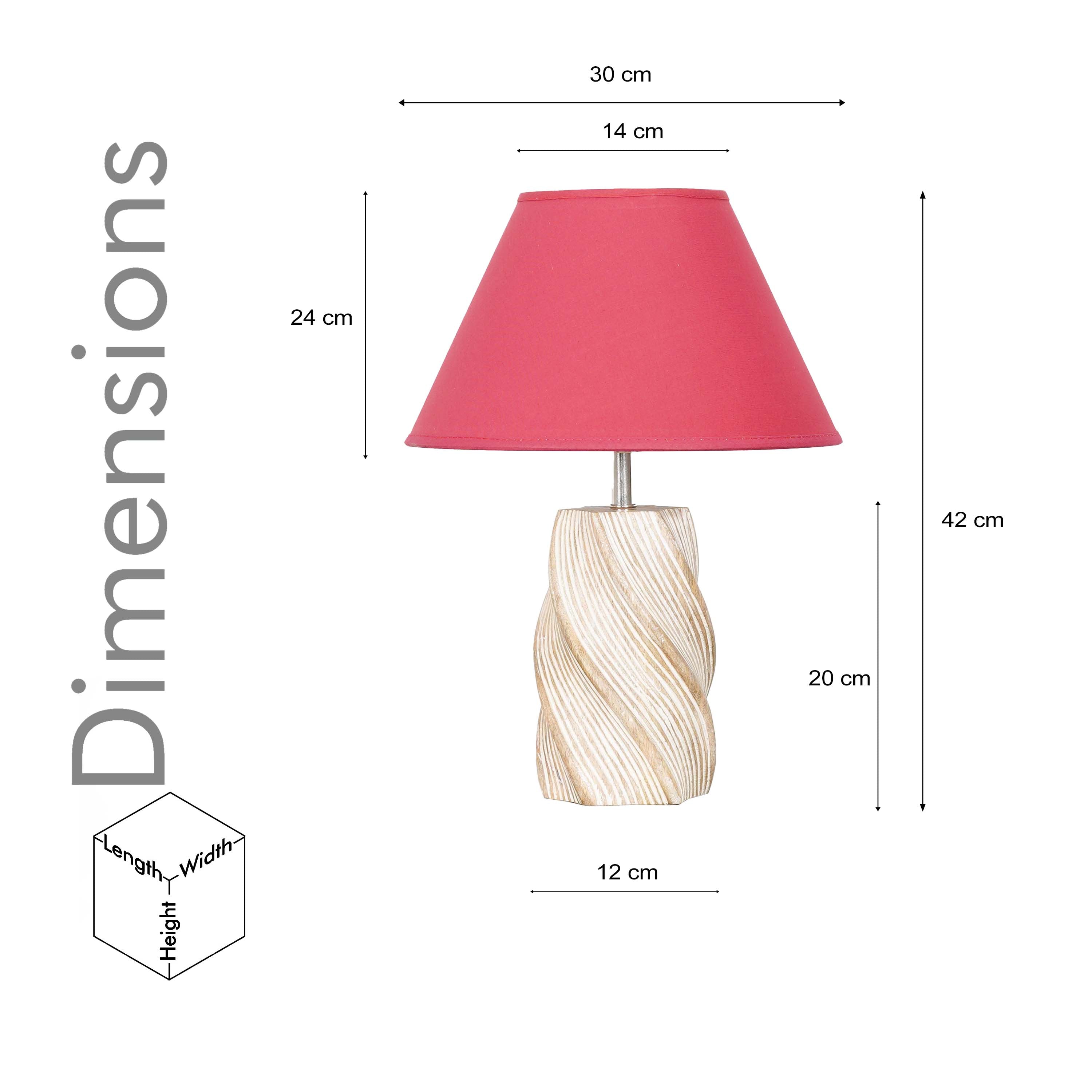 BURFORD Small Distress White Finish  Wood Table Lamp With Cotton Shade